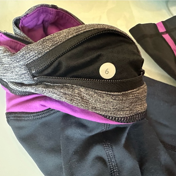 lululemon athletica Black and Purple Capris - Picture 3 of 3